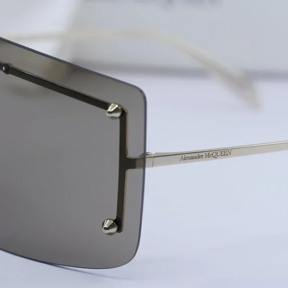 Final Price! Alexander McQueen AM0412S 002 Gold/Brown Sunglasses - Picture 2 of 11